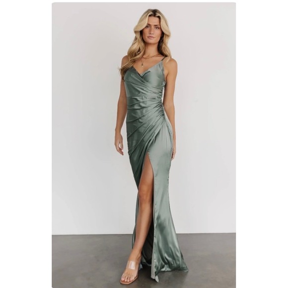 Baltic Born Dresses & Skirts - Baltic‎ Born Monet Satin Gown in Sage Green Size Medium NWT